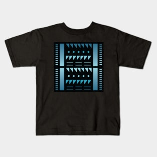 “Dimensional Funk (2)” - V.3 Blue - (Geometric Art) (Dimensions) - Doc Labs Kids T-Shirt